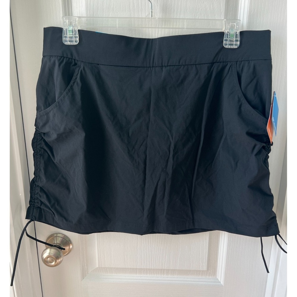COLUMBIA Marina Bay Black Skort Sz XL Pull On Omni Shade Stretch Skirt Short NWT